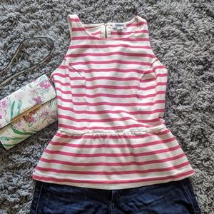 Old Navy Pink Striped Peplum